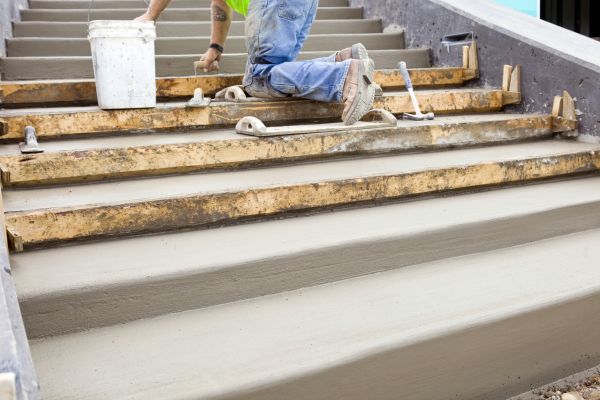 Concrete Steps Pouring in Easton