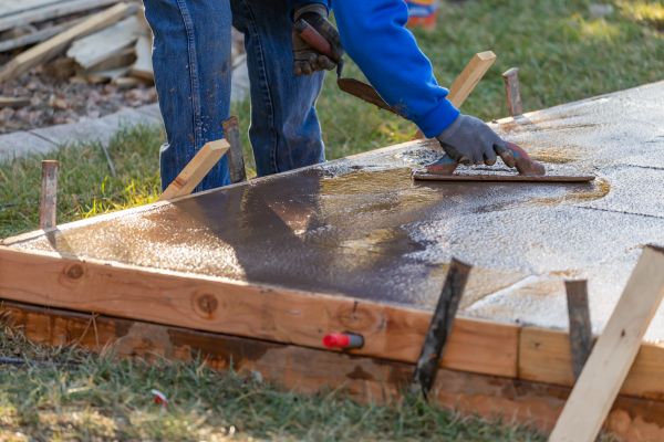 Patio Slab Construction in Easton